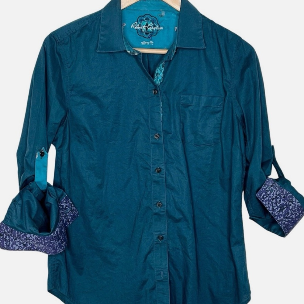 Robert Graham Teal Button-Up Shirt - Picture 8 of 8